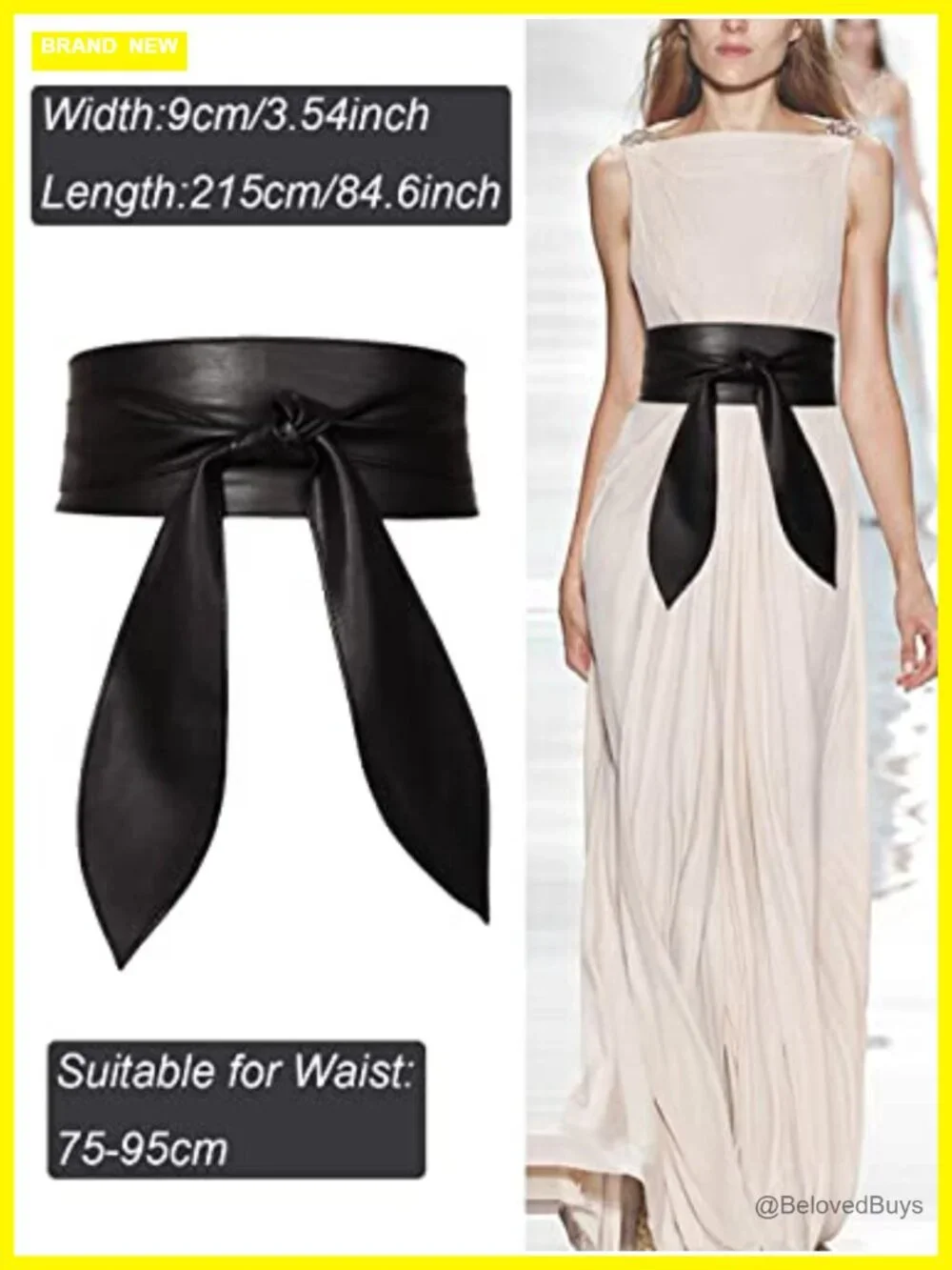 Women Obi Belt Cinch Waist Wrap Belt Faux Leather Wide Waistband